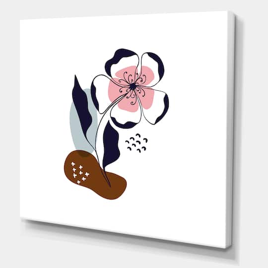 Designart - Abstract Flowers On Minimal Shapes IV